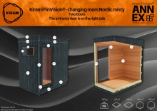 Kirami FinVision® -changing room 2-doors, Nordic misty, Right